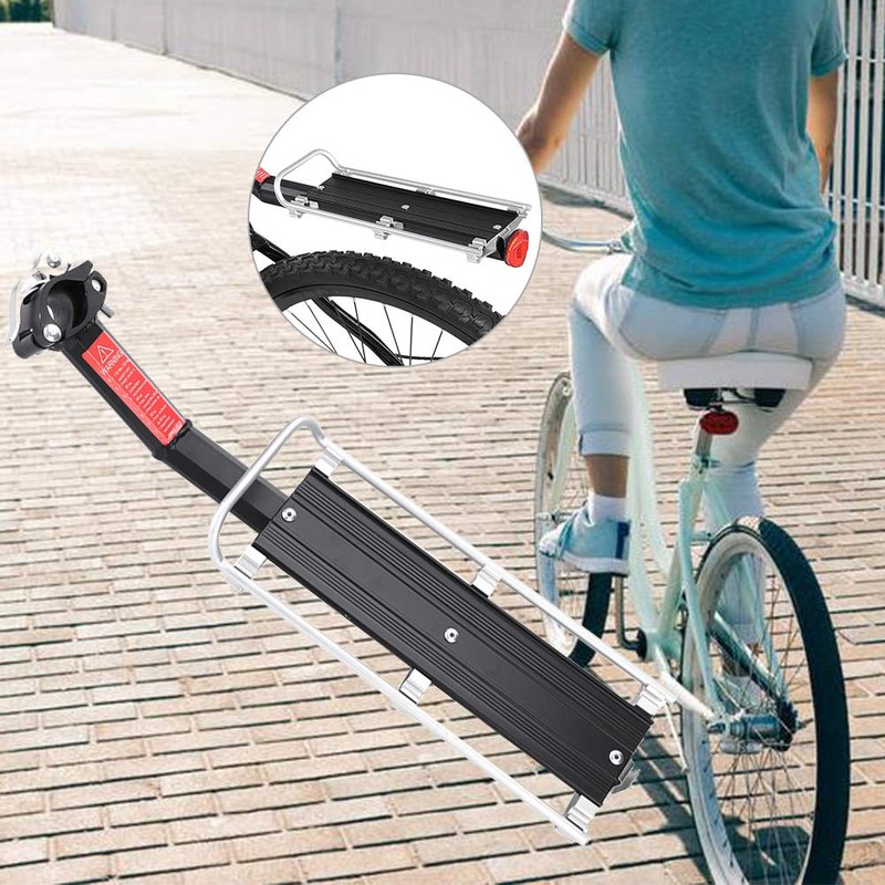VGEBY Bicycle Touring Carrier, Aluminum Alloy Bicycle Luggage Carrier Cargo