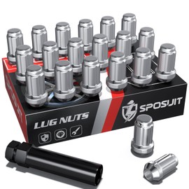 Sposuit M12x1.5 Spline Lug Nuts - Replacement for 2020-2023 Mazda CX-30, 2013-2024 CX-5, 2004-2021 Mazda 3, 2003-2021 Mazda 6 - Closed End Chrome Lug Nut with Socket(20 Pcs)