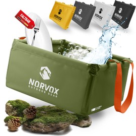 NORVOX Outdoor Folding Bowl – 15 L or 20 L – Foldable Bowl – Universal as a Camping Washing Up Bowl, Washing Bowl, Washing Up Tray or as a Foldable Bucket