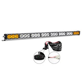 AUXTINGS 44 inch Single Row Dual Color LED Light Bar 240W Off Road Light Bar White Amber Combo LED Work Light Truck UTV 4x4 Cars SUVs ATVs Boats Fog Driving Light with Wiring Harness kit