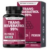 Trans-Resveratrol 99 Alta Concentracin de Resveratrol Blanco Cpsulas Veganas Calidad