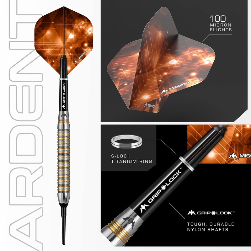 Mission Darts D9686 Ardent | 18g Professional Soft Tip Darts