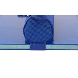 Oxford Pencil Case for Girls and Boys, Blue Pencil Case with Elastic Band, Round Case, 22 cm