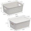 4 Pack Plastic Storage Baskets with Lids and Handles, Stackable