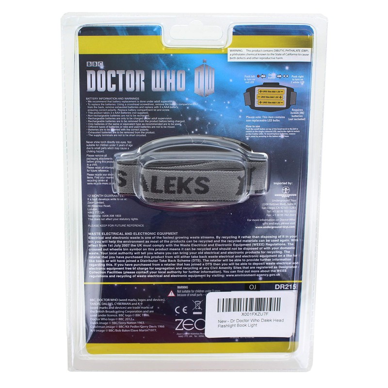 DOCTOR WHO Dalek Head Flashlight Book Light