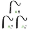 3 Pcs Hanging Basket Hooks, Brackets for Small Hanging Baskets