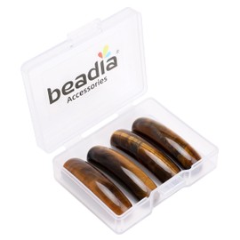 BEADIA Natural Curved Yellow Tiger Eye Stone Beads 36x10mm 4pcs for DIY Bracelet Jewelry Making