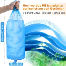 Xiaocanglan 6 Blue + 6 Green Nappy Bin Refill Film Nappy Bin Refill Cassettes, 4.5 m Refill Bag Nappy Bags Compatible with Most Nappy Pails