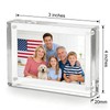 3x4 Acrylic Picture Frame - Magnetic Double-Sided Clear Frame, Freestanding
