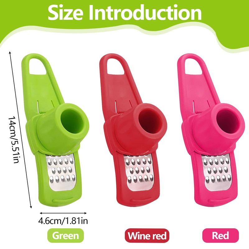 Garlic Peeler, Pack of 3 Ginger Grater, Efficient Garlic Mill,