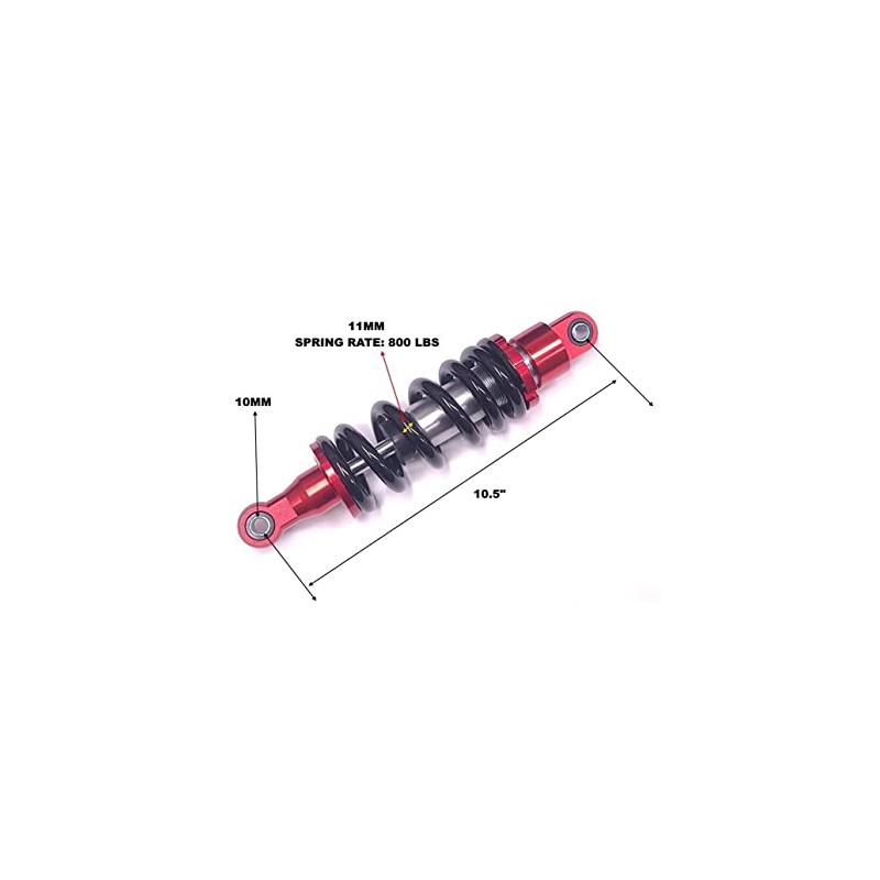 NEWANIME(R) 10.5" Inch Rear Black Mono Shock Spring SDG SSR