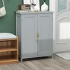 TaoHFE Grey Bathroom Storage Cabinet,Bathroom Cabinets Freestanding with 2 Doors,Towel