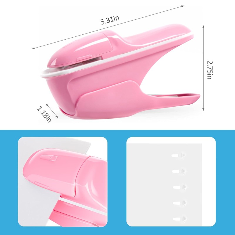 Stapleless Stapler, Staplers for Desk,Mini Stapler,Office Supplies,Paper Clinch Compact Staple