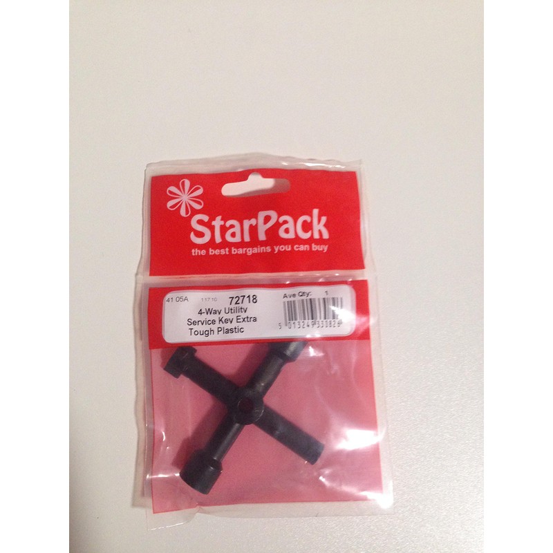 StarPack Home 4-Way Utility Key Universal Plastic for Gas, Electric,