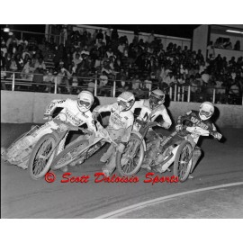 1989 8 x 10 Full Contact Speedway Motorcycle Photo  Hicks  Ermolenko  Sisemore
