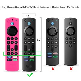 LEFXMOPHY Fire Stick 4k Max 2023 remote cover Replacement for Fire TV Stick 4K Max (2nd Gen), Omni Series or TV 4-Series 2021, Silicone Protective Case Skin Sleeve, Hot Pink, Glow in Dark