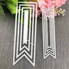 WANGCL 2 Set Bookmarks Metal Cutting Dies DIY Craft Carbon Steel Embossing Stencil Metal Stencils Scrapbooking Tool and Thin Banner Cutting Dies