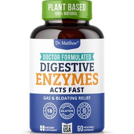 Dr. Matthew Digestive Enzymes with Lactase Lipase Amylase Bromelain. Gas and Bloating Relief for Women and Men. Gallbladder Enzymes & Supplements.