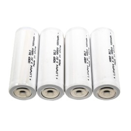 HQRP Battery 4-Pack 1200mAh IFR-18500 18500 3.2v LiFePO4 Lithium Phosphate compatible with Solar Garden Landscape Patio Light Spotlight Rechargeable Button Top without PCB 52mm