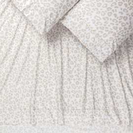 Chanasya Premium Leopard Print Animal Patterned King Bed Sheet Set 4-Piece - 1 Flat 1 Fitted Sheet 2 Pillowcases - Ultra Soft Luxurious Microfiber Sheets - Beige