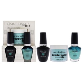 Cuccio Colour Matchmakers Plus Nail Dip - Matching Mani-Pedi With Flawless Coordination - A Color Lacquer And Color Veneer Gel Polish In The Same Color - Aquaholic - Large - 3 Pc Kit