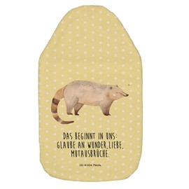 Mr. & Mrs. Panda Hot Water Bottle Nose Bear - Gift, Funny Sayings, Hot Water Bottle with Cover, Children's Hot Water Bottle, Animal Motifs, Heat Cushion, Good Mood