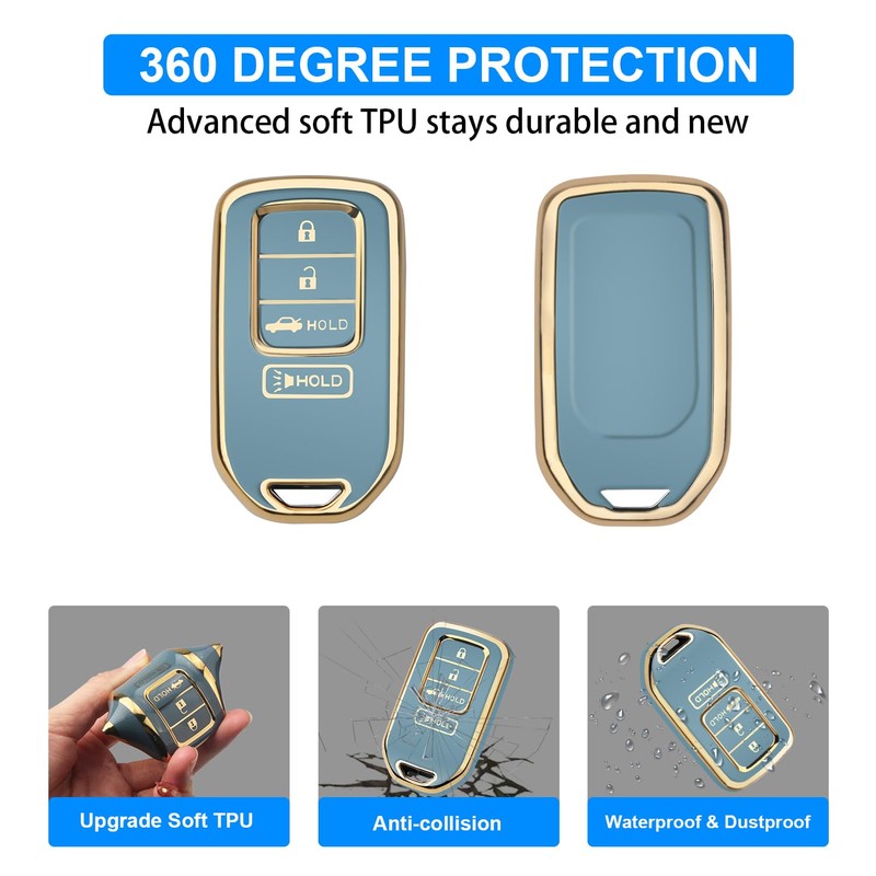QBUC for Honda Accord Key Fob Cover for Civic, CRV,