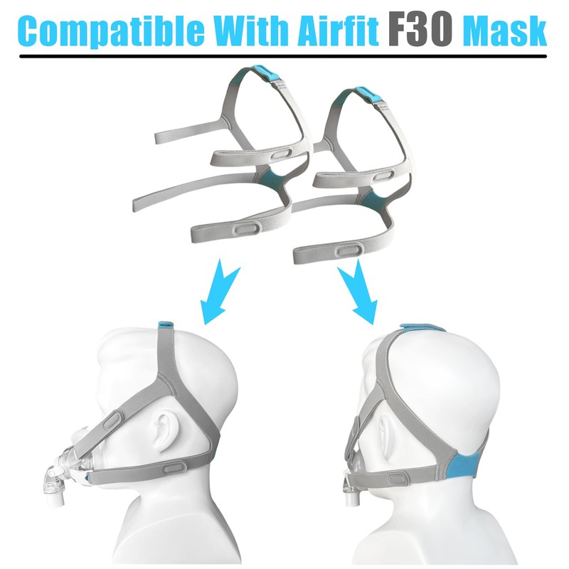 GJX 2 Packs Headgear Compatibility with Airfit F30 CPAP Nose