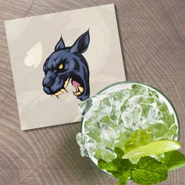 Unbranded Fierce Black Panther Mascot Animal 4'' X 4'' Square Wooden Coaster