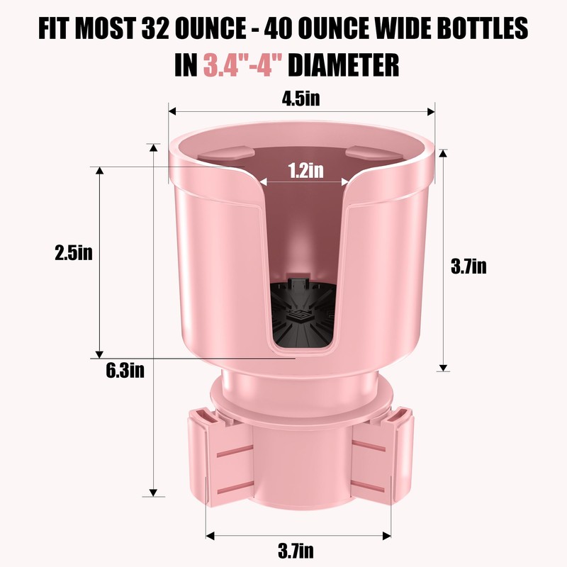 Upgraded Car Cup Holder Expander Adapter with Offset Adjustable Base,
