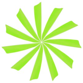 YELARXI Arrow Vanes Turkey Archery Arrows Feathers Fletching, 3 Inch Left Wing Fit for Hunting Target Shooting - Shield Cut (25Pcs, Fluorescent Green)