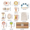 Addcean 10 PCS Wooden Baby Toys Set-Organic Infant Rattles Newborns