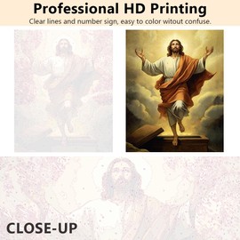 DIY Paint by Numbers Jesus, Christianity Adults' Paint-by-Number Kits on Canvas, Paint by Numbers Kit for Adults and Beginner, 16X20 Inch Frameless Adult Painting by Numbers