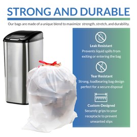 Reli. Tall Kitchen Drawstring Trash Bags 13 Gallon | 500 Count Bulk | Kitchen Garbage Bags | White | 13 Gallon - 16 Gal Capacity