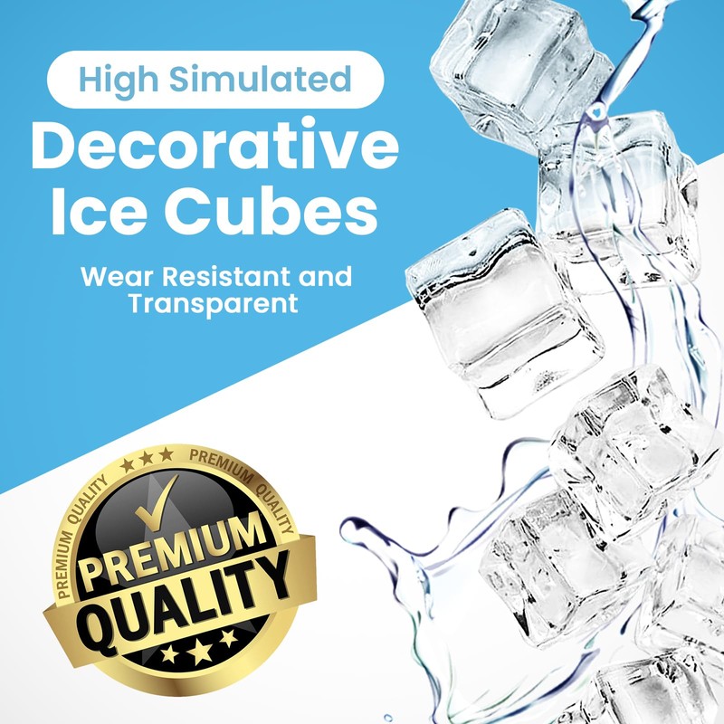FEIQIAO Transparent Artificial Ice Cubes Plastic Ice Stone Diamond Crystals