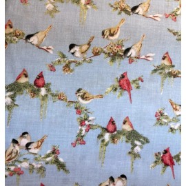 Marcus Bros. VTG Cardinals Light Blue Fabric by  Karen Jarrar for Marcus Bros By The Yard