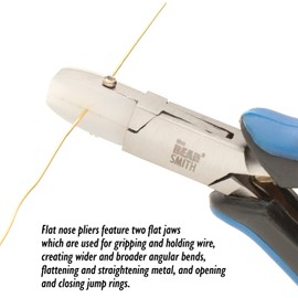 The Beadsmith Flat Nylon Jaw Pliers – 5 inches (127mm) – Ergonomic Handle with Double Leaf Springs – Includes Replacement Heads – Jewelry Making Tool for Creating Bracelets, Earrings & Necklaces