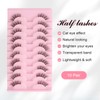 Parriparri Half Eyelashes Natural False Eyelashes 10 Pairs Cat Eye