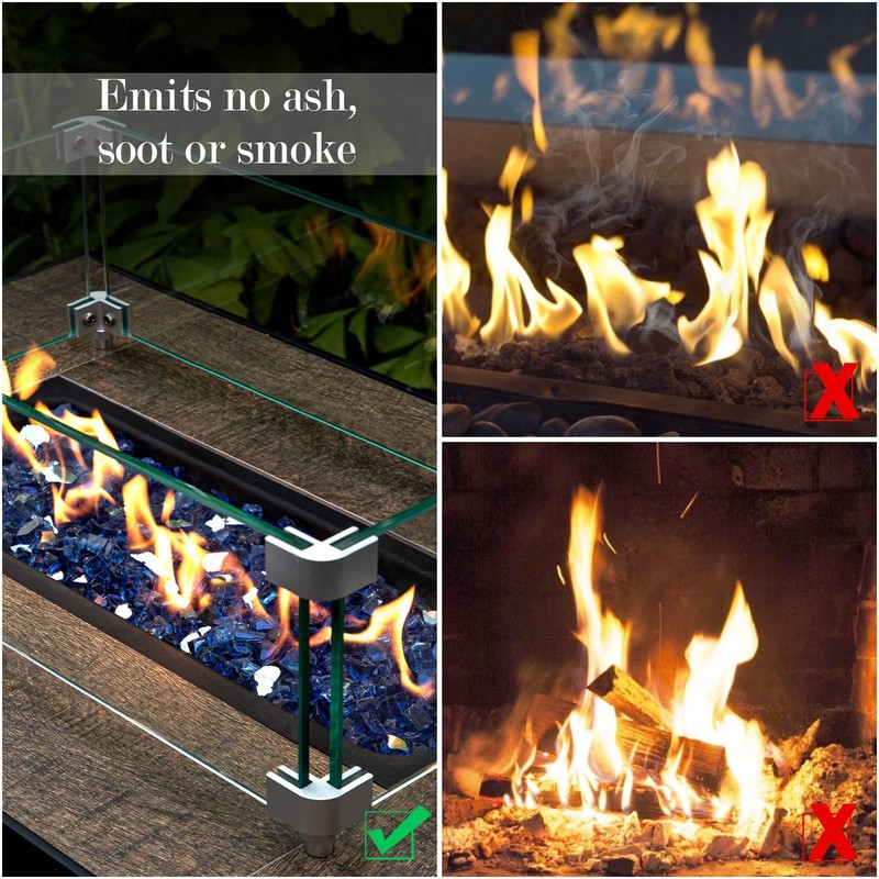 GASPRO 10 lbs Fire Glass for Propane Fire Pit, 1/2-Inch