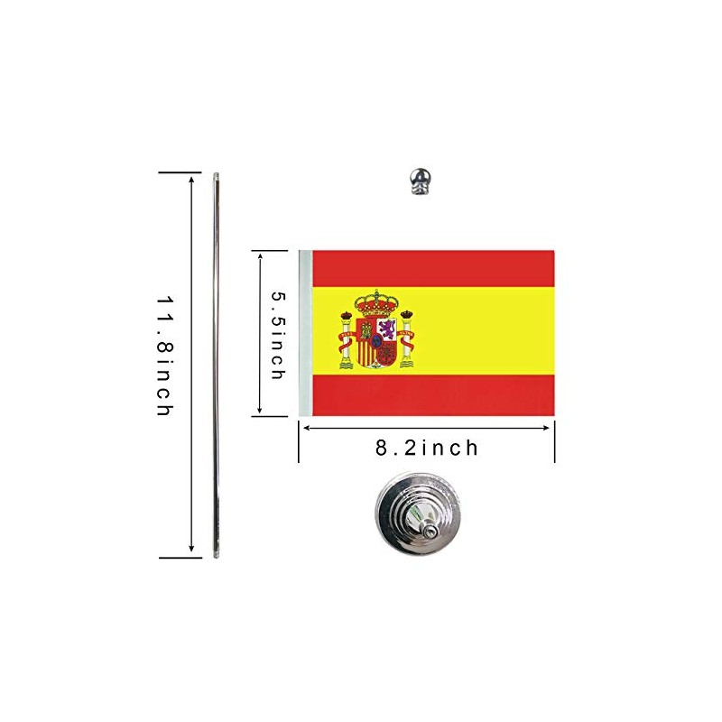 WXTWK 2 Pack Spain Flag Spanish Desk Flag Small Mini
