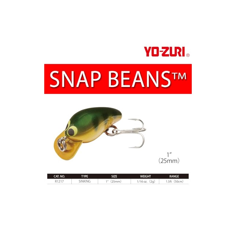 Yo-Zuri R1217-RT Snap Beans, Color, Rainbow Trout, 25mm 1"