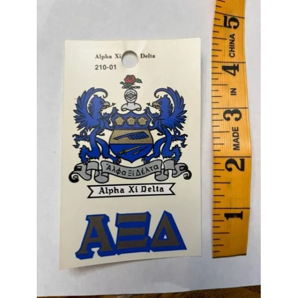 Alpha Xi Delta Water Applied Decal Inside or Outside Application