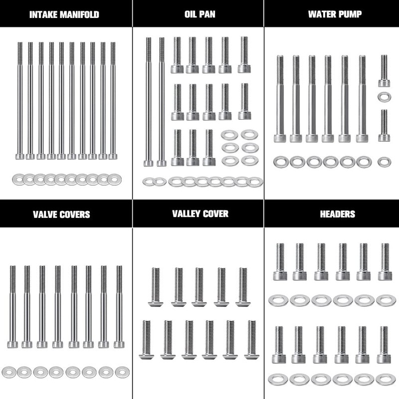 PTNHZ LS LS1 LS6 Stainless Steel Engine Bolt Kit Bolts