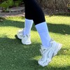 COTTON DAY Womens Soft Cotton Athletic Crew Socks All White