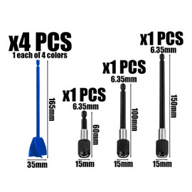 4 Piece Paint Mixing Paddle and 3 Piece Stirrer Extension Rod, Epoxy Resin Mixing Paddle, Painting Pigment Mixer, Drilling Paint Mixer, Easy to Install and Clean.