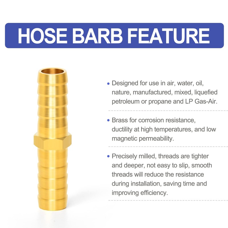 ERGAOBOY 5 x 10 mm brass hose nozzle, 2-way straight
