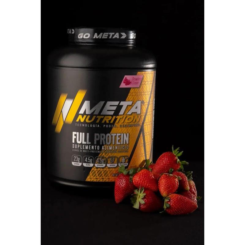 Suplemento Polvo Meta Nutrition Full Protein Proteína Sabor Fresa Crema
