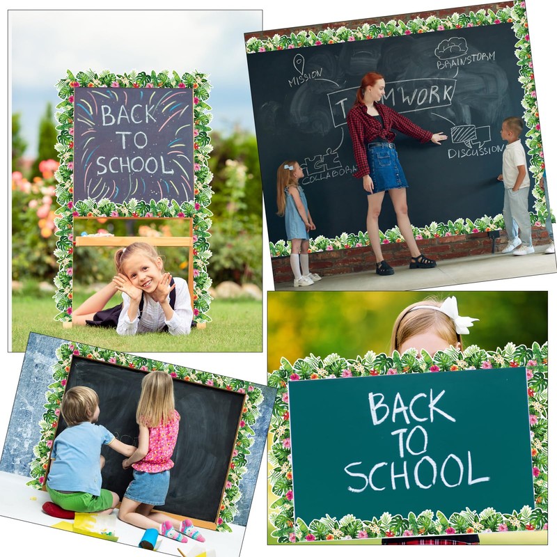72 Ft Tropical Bulletin Board Borders,Boho Die-Cut Greenery Border Trim,Wall