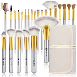 Make up Brushes, VANDER LIFE 24pcs Premium Cosmetic Makeup Brush Set for Foundation Blending Blush Concealer Eye Shadow, Cruelty-Free Synthetic Fiber 