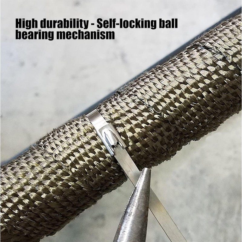 100pcs Stainless Steel Self Locking Cable Zip Ties Wrap Tie